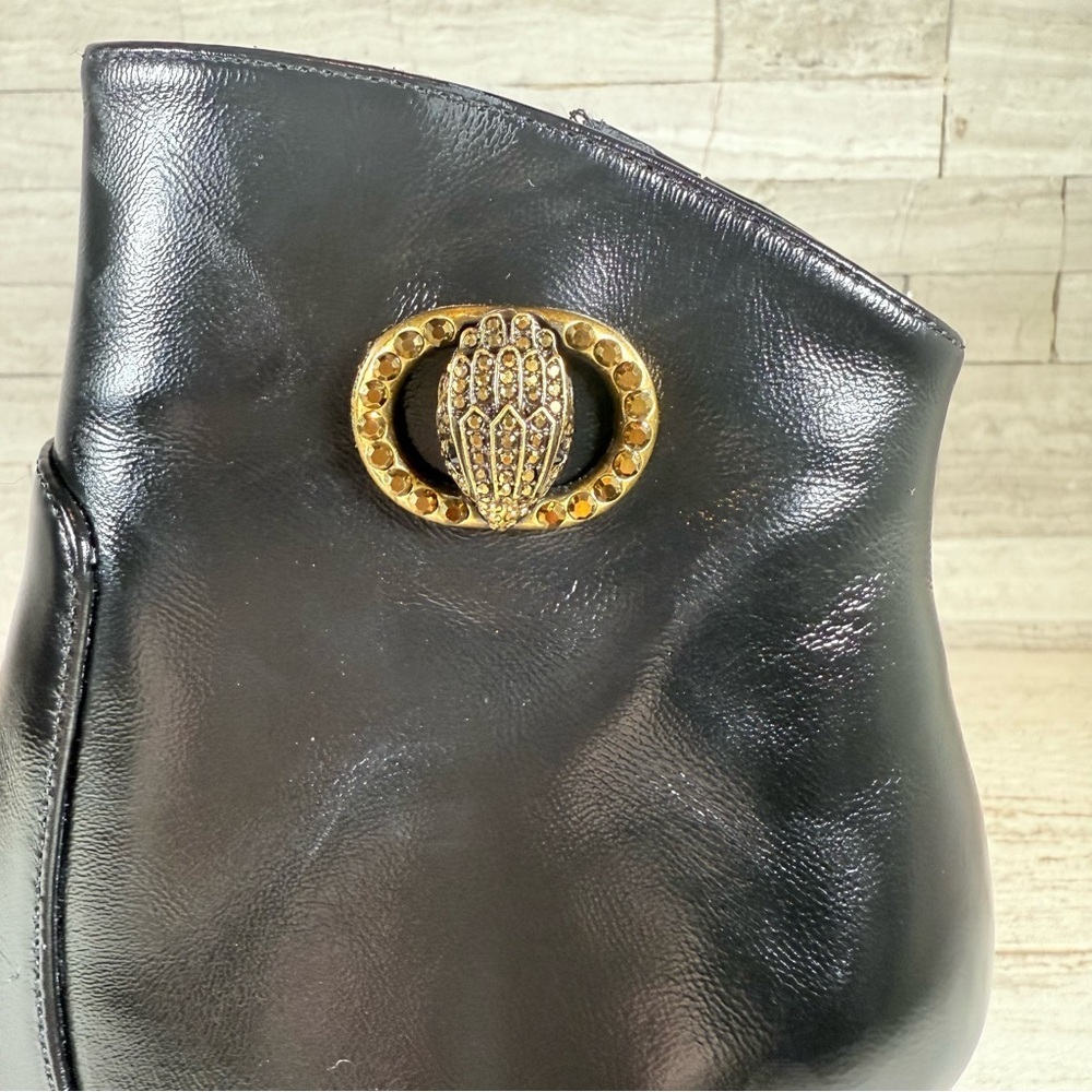 Kurt Geiger London Black Chelsea Square Toe Eagle Head Leather Boots 36.5 -6.5US - Picture 7 of 15